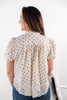 Dream State Polka Dot Puff Sleeve Cotton Top