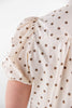 Dream State Polka Dot Puff Sleeve Cotton Top