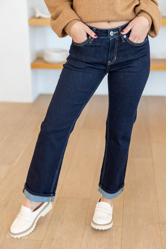 You Got This Super Dark Wash Straight Leg Jeans