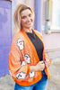 Sweet & Spooky Sequins Ghost Patch Long Sleeve Knit Cardigan