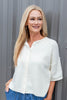 Chic Comfort Short Sleeve Button Down Top