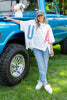 USA Oversized Patchwork Short Sleeve Top