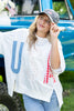 USA Oversized Patchwork Short Sleeve Top