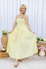 Buttercup Dream Strapless Cotton Midi Dress