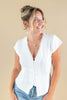 Delicate Detail Lace Trimmed V-Neck Blouse
