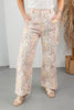 Pastel Patchwork Print Floral Wide Leg Jeans