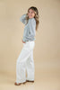 Pure Intent White Patch Pocket Wide Leg Jeans