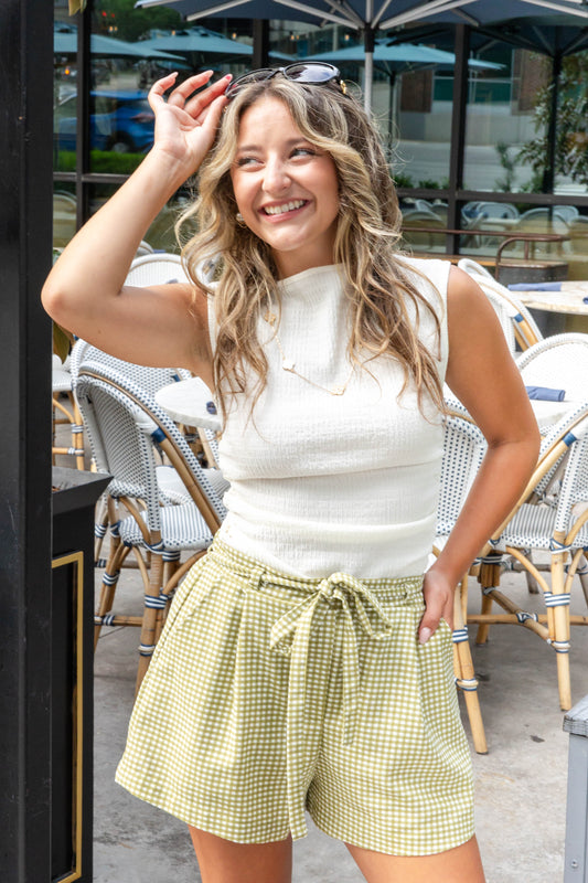 Tailored Charm Gingham Plaid Shorts
