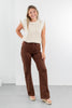 Mocha Moves Brown Slim Wide Jeans