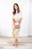 Catching Feelings Olive & Taupe Plaid Satin Midi Skirt