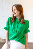 Four-Leaf Flutter Ruffle Blouse