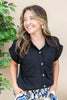 Effortless Icon Short Sleeve Button Down Blouse
