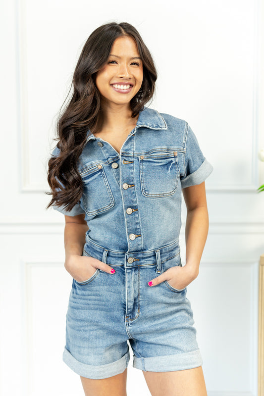 Boot Scoot Denim Romper