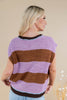 Pretty Promise Purple & Brown Striped Knit Top