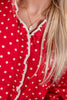 Forever Lovely Long Sleeve Polka Dot Ruffle Trim Cotton Blouse