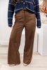 Evening Stroll Stretch Suede Wide Leg Pants