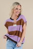 Pretty Promise Purple & Brown Striped Knit Top