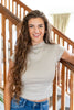 Elevated Essential Stretchy Cotton Mock Neck Top