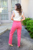 Bright Ideas Straight Leg Coral Red Jeans