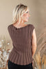 Raw Charm Ribbed Cap Sleeve Top