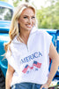 America Half Zip Sleeveless Sweater