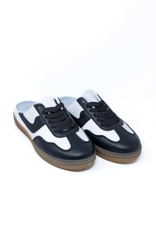 Model Street Black & White Slip On Sneakers