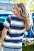 Blue Mood Striped Crew Neck Cotton Tee