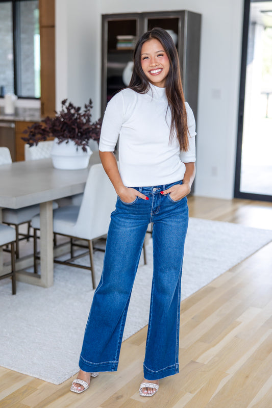 Dark River Clean Wide Leg Jeans