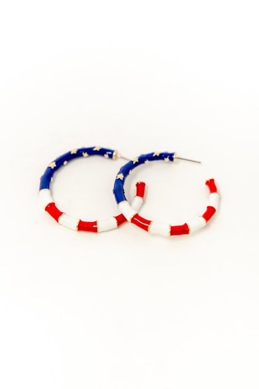 Stars and Glory Hoop Earrings
