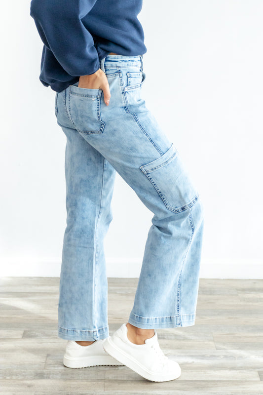 Urban Drift High Rise Wide Cargo Jeans