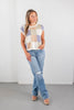 Off The Block Checkerboard Short Sleeve Sweater