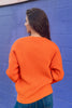 Pumpkin Kisses Ribbed Gingham Patchwork Jack-o-Lantern Sweater