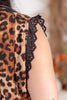 Fierce & Fancy Leopard Lace Trim Button Front Top