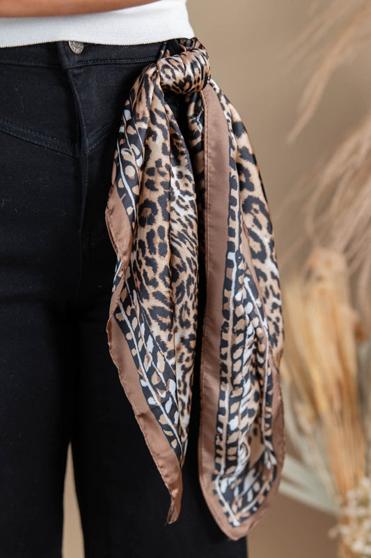 Wild Hearted Leopard Print Square Bandana