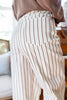 Line by Line Cream and Brown Striped Cotton Blend Pants