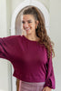 Harvest Glow Boat Neck Balloon Sleeve Knit Top