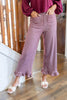 Ruffle Trouble Gingham Print Straight Leg Ruffle Hem Pants