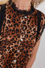 Fierce & Fancy Lace Trimmed Leopard Print Sleeveless Top