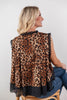 Fierce & Fancy Lace Trimmed Leopard Print Sleeveless Top