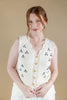 Sassy Stroll Embroidered Floral V-Neck Sleeveless Vest