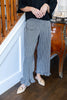 Ruffle Trouble Gingham Print Straight Leg Ruffle Hem Pants