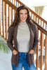 Grab & Go Ribbed Open Front Waffle Knit Cardigan