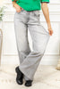 Mercury Rising Gray Wash Wide Leg Jeans