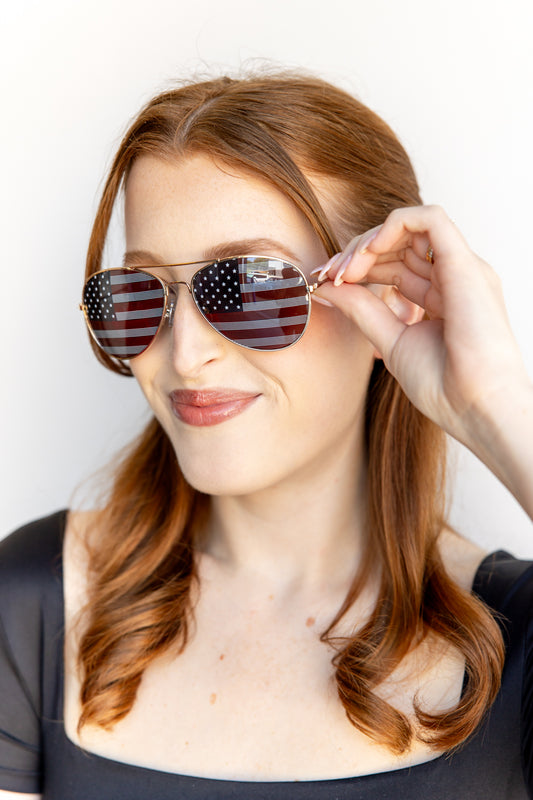 Freedom and Fun USA Aviator Sunglasses