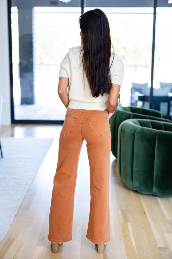 Bonfire Babe Rust Colored Jeans – Charming & Main