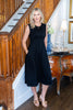 Cool Romance Empire Waist Pleated A-Line Sleeveless Midi Dress