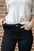 3 LENGTH Midnight Romance Lace Panel Flare Jeans