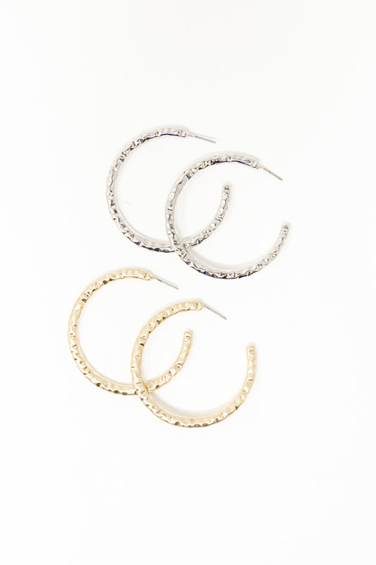 Luxe Texture Hoop Earrings