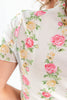 Forever in Bloom Pink & Yellow Roses Mesh Top