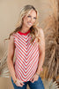 Linear Motion Chevron Stripe Top